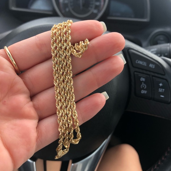14kt Semi-Solid Rope Chain